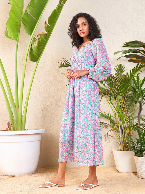 Tulip Cotton Blend Midi Dress