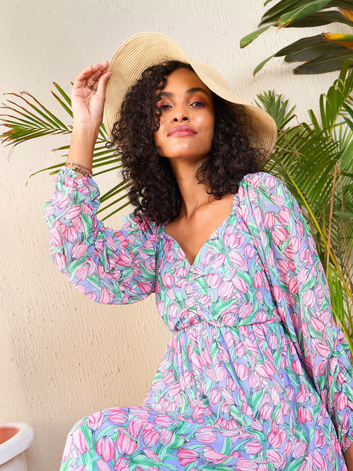 Tulip Cotton Blend Midi Dress