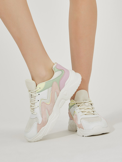 Chunky color block sneakers shop