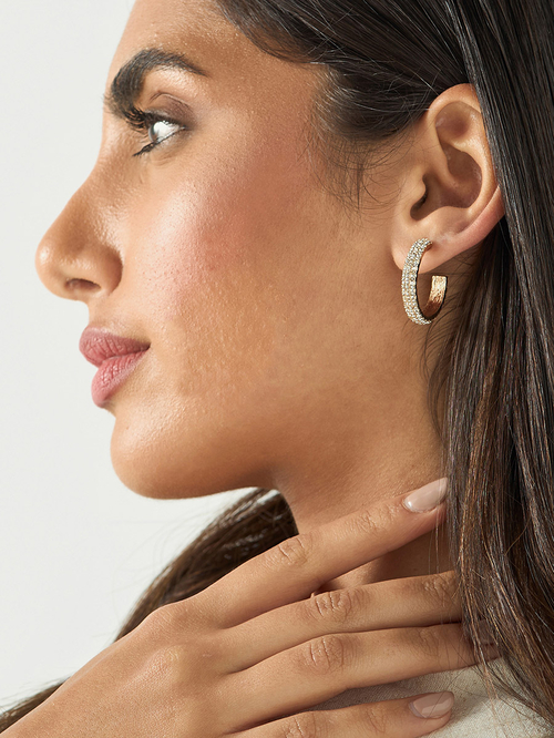 Embellished hoop earrings sale
