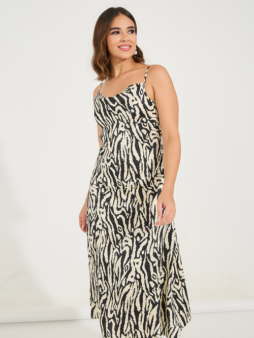 Zebra print strappy dress cheap