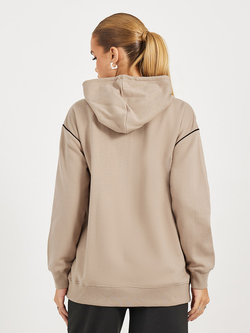 Longline zip through hoodie womens sales