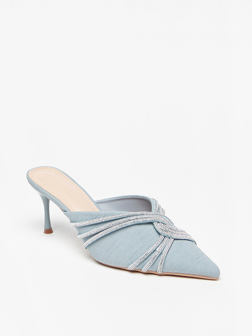 Blue mules heels online