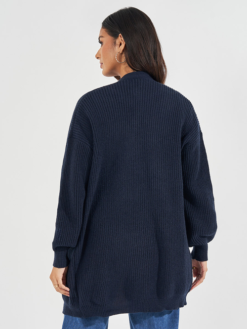 Blue longline cardigan hotsell
