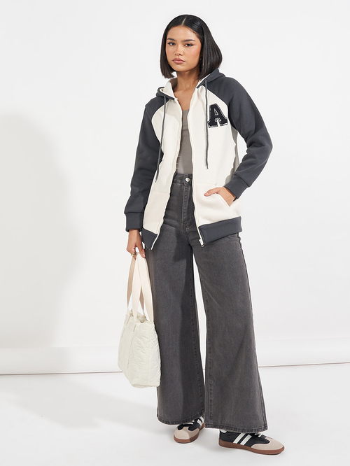 Longline zip through hoodie womens shop
