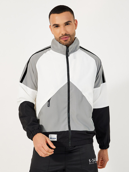 Men's color block windbreaker discount
