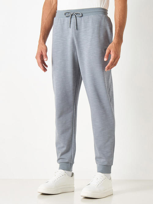 Buy Plain Joggers with Drawstring Closure and Pockets Grey For Men Styli Saudi