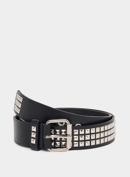 Buy Studded Belt with Pin Buckle Closure Black For Men Styli UAE