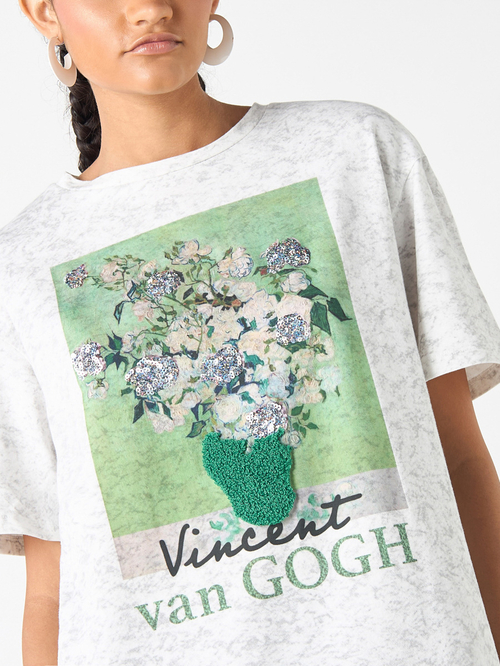Vincent Van Gogh T-shirt -stussy font -branded as | Depop