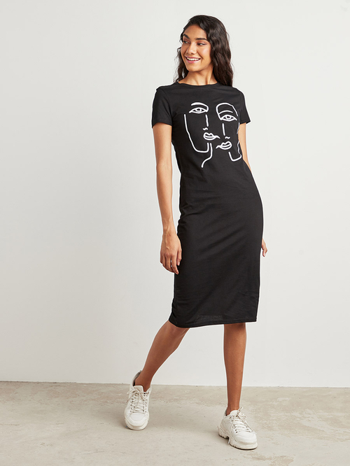 Face print t shirt dress clearance