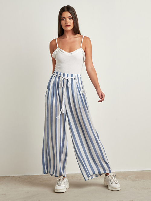 Striped wide leg palazzo pants outlet