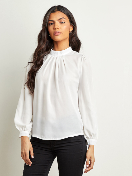 Semi sheer best sale blouse