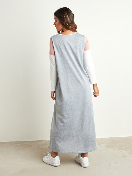 Color block tunic maxi dress online