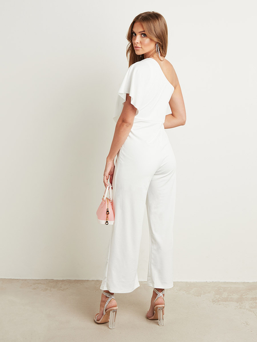 White layered jumpsuit on sale