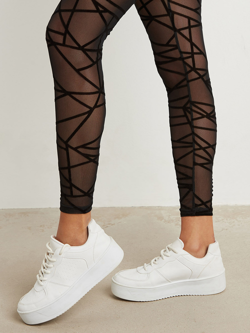 Mesh diamante leggings top