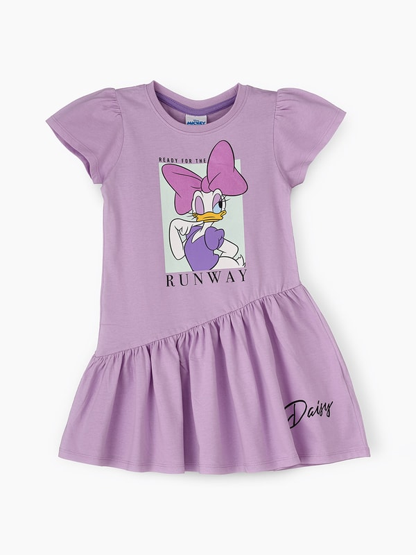 Disney Daisy Duck Print A Line Short Sleeve Dress
