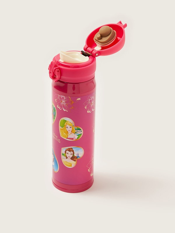 Disney Princess Glitter Water Bottle – Pink