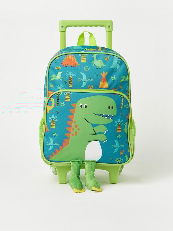 Buy Dinosaur Print Trolley bag Green For Kids Styli Saudi