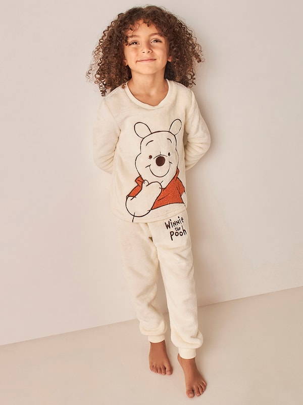 Buy Disney Winnie the Pooh Textured T Shirt Pyjama Set White For Kids Styli Saudi