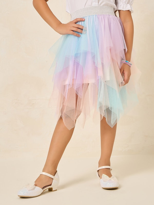 【韓国TUOMIO トゥオミオ】MESH FRILL LAYERED SKIRT MESH FRILL LAYERED SKIRT [BLACK] - TUOMIO | 60% - Asian