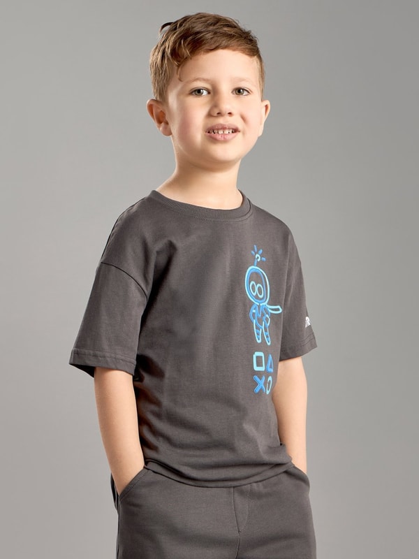 S*A様 2☆ SATION トップス S　新品 ☆サルセーション Buy Astro Bot Print Cotton T-Shirt and Shorts Set Black For