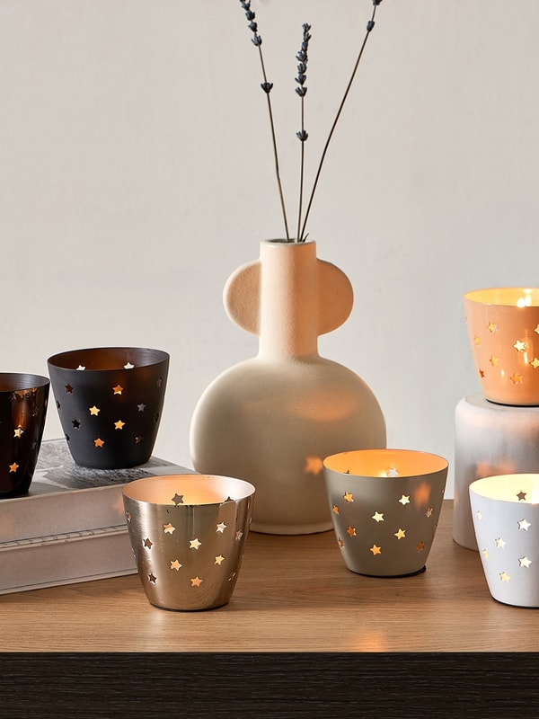 Calot 3-Piece Metal Votives Set - 8.5x8.5x7.5 cm For Default Category ...