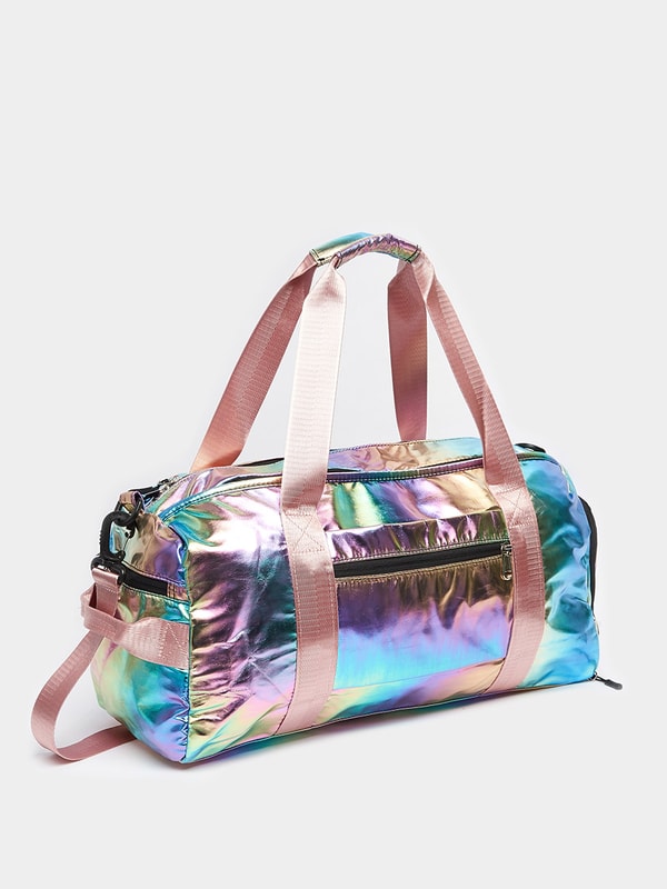 Buy Iridescent Sports Duffel Bag Pink For Women Styli Saudi