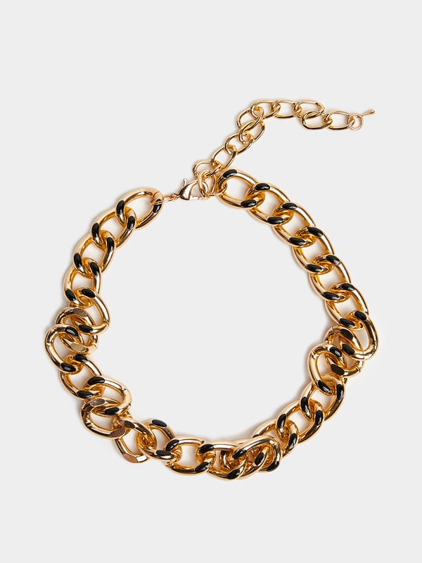 Set of 2 Chunky Chain Layered Necklace with Pendant Styli