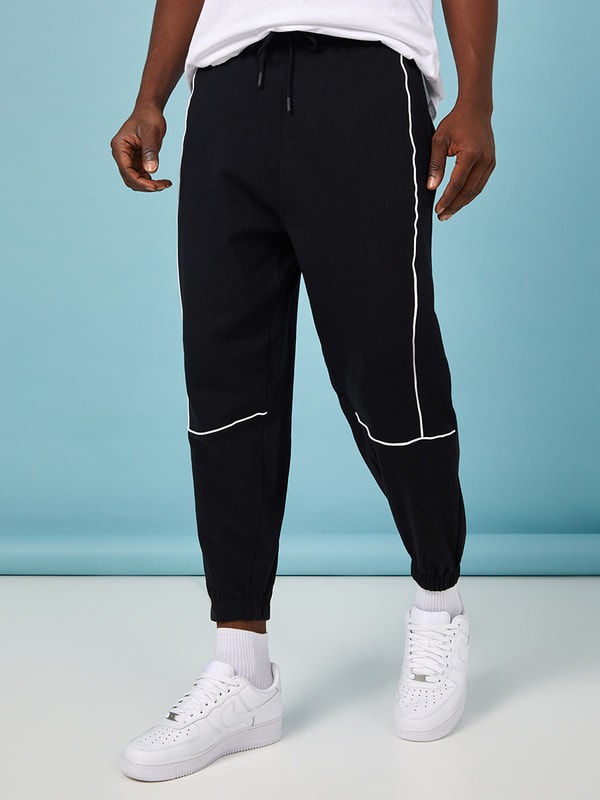 Contrast Piping Detail Oversized Fit Jogger | Styli