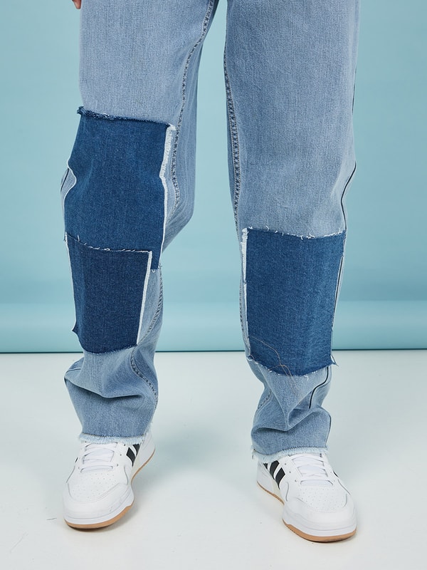 Jeans patchwork homme outlet