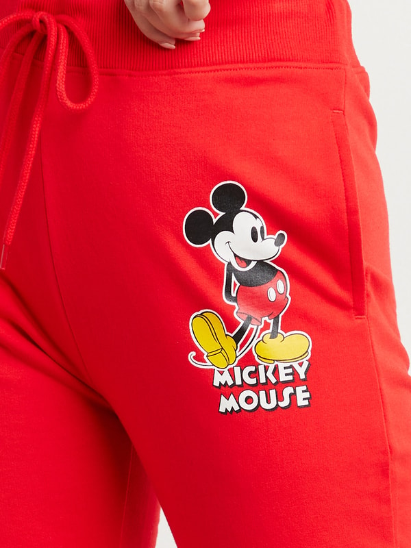 Mickey Mouse Slogan Print Jogger