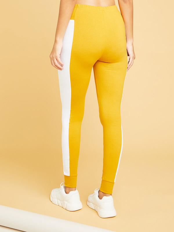 Yellow side stripe leggings on sale