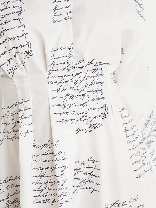 letter print tight waist shirt dress Dresses | Letter Print Tight Waist Shirt Dress
