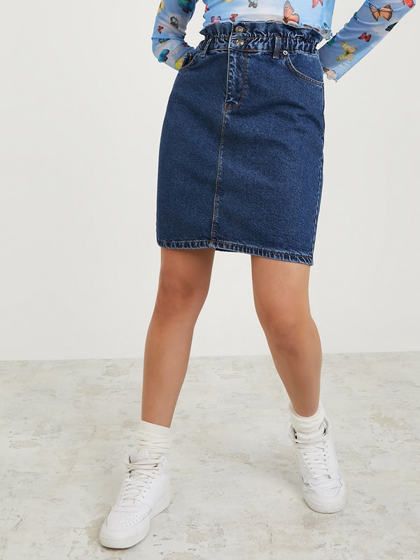 Paper bag waist deals mini skirt