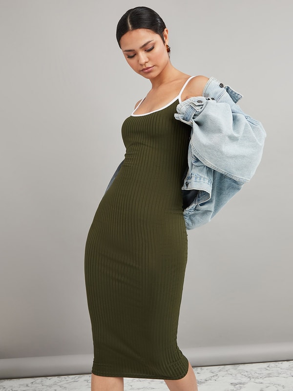 strapless open back dress Moon River Tide Lines Strapless Ruched Midi Dress | Wild Dove Boutique