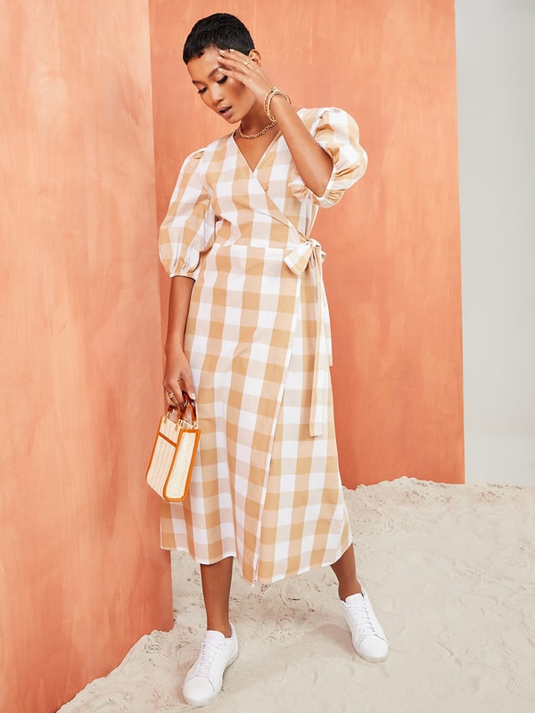 Reformation pink best sale gingham dress
