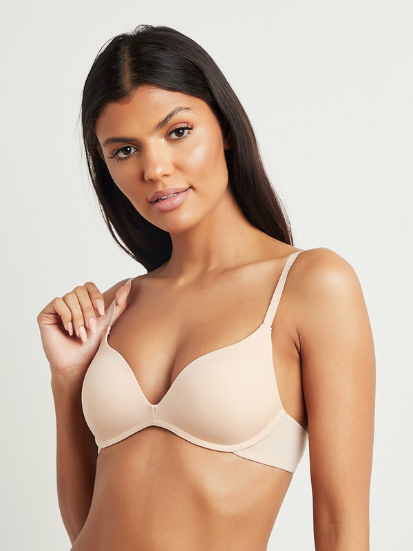 Montelle Women's Stretch Lightweight Foam Cup Strapless Bra, Optional  Straps Included, Nude, 32D