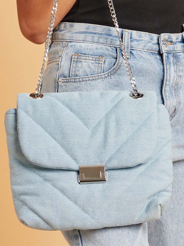 Denim Zara Zara Quilted Maxi Bag Buy Quilted Soft Denim Shoulder