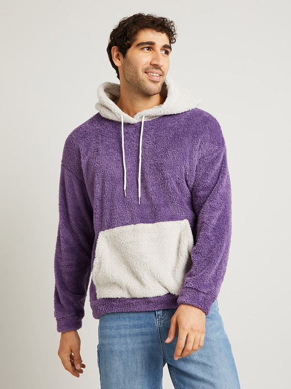 Fuzzy hoodie mens deals
