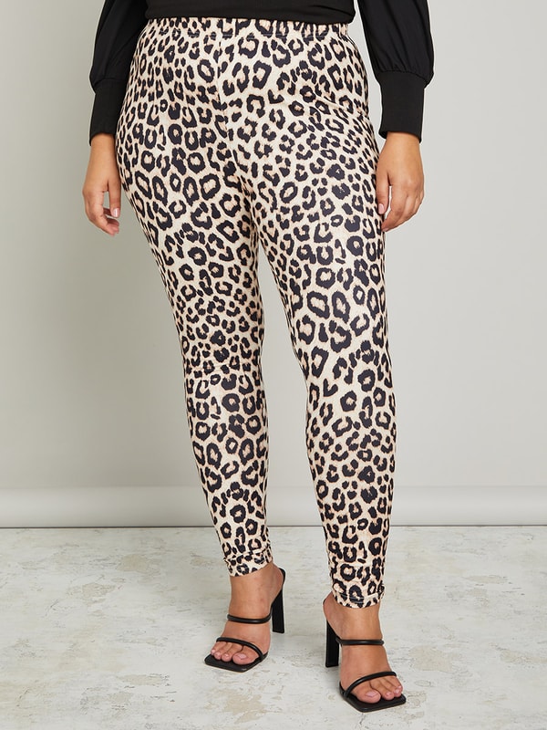 Buy Shosho Women's High Waisted Seamless Leopard Print Leggings L