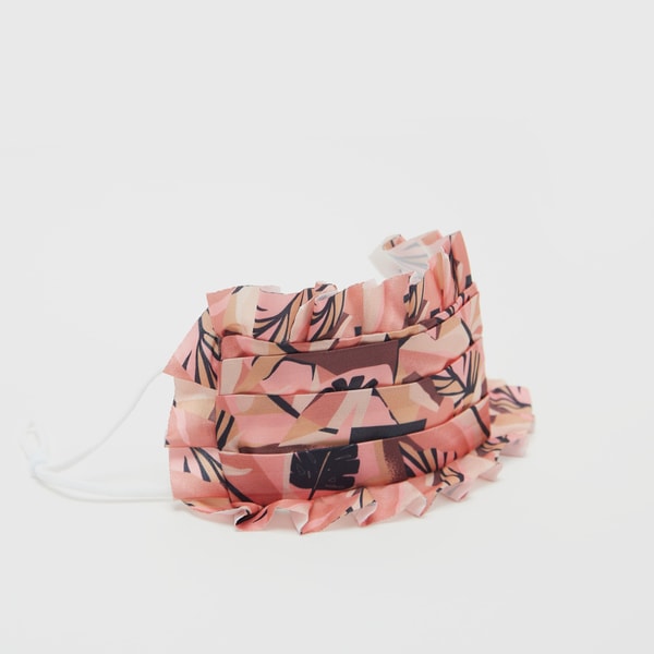 Buy Floral Print Ruffle Detail Face Mask Multi For Women | Styli UAE