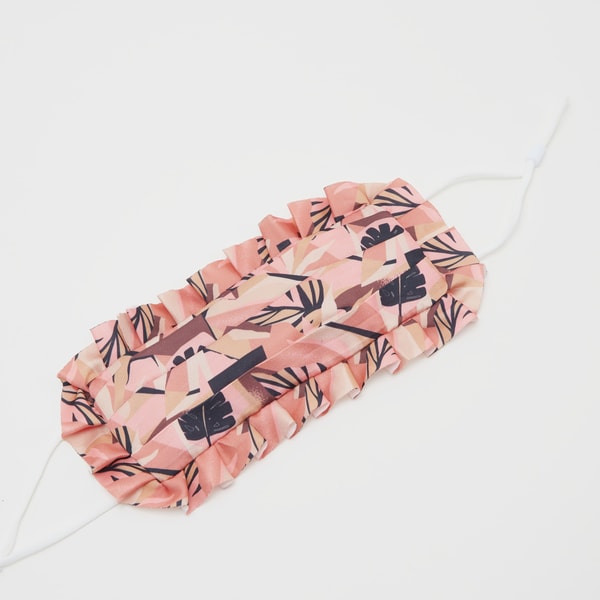 Square Ruffle R Entry Masks Buy Floral Print Ruffle Detail Face Mask Multi For Women | Styli UAE