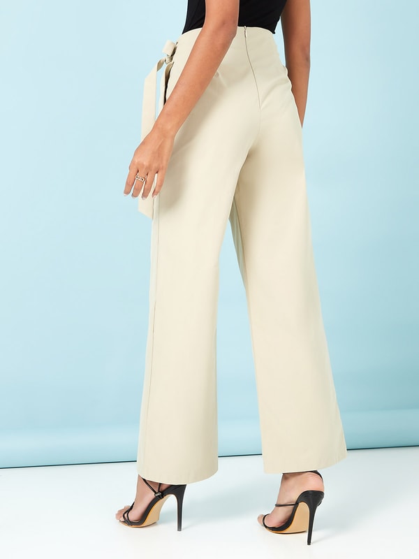 Wide Leg Tie Belt Trouser