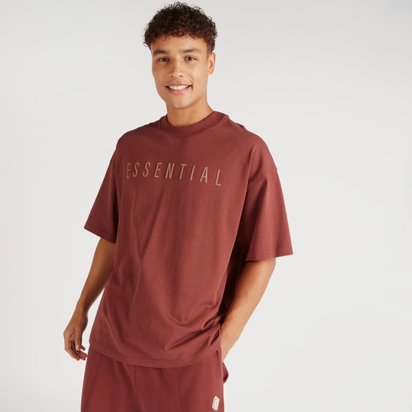 Buy Essential Embossed Oversized Tshirt Brown For Men Styli Saudi