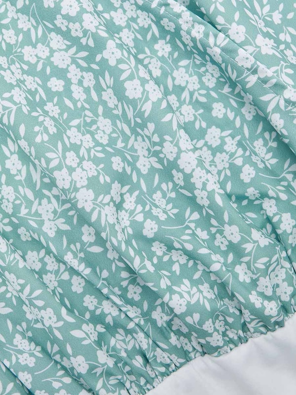 Long Sleeves Floral Print V Neck Bodysuit Styli