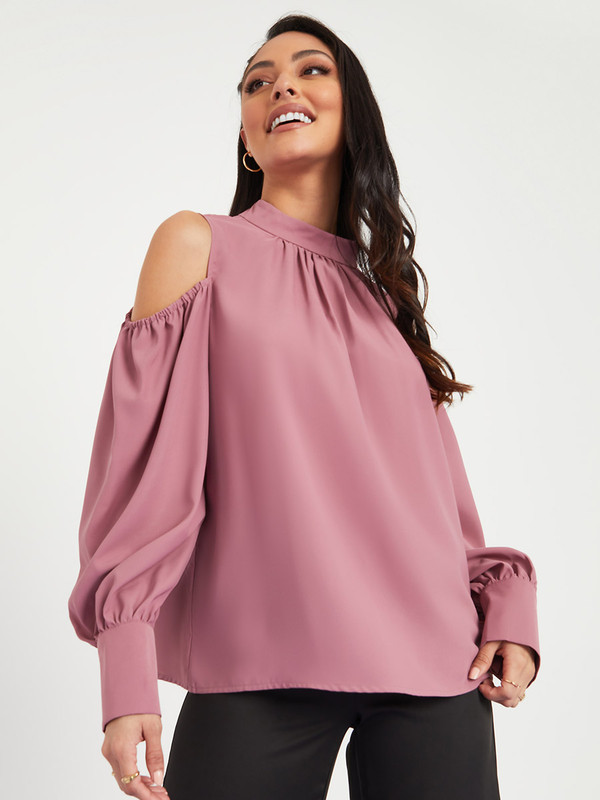 Essue woven cold shoulder blouse store
