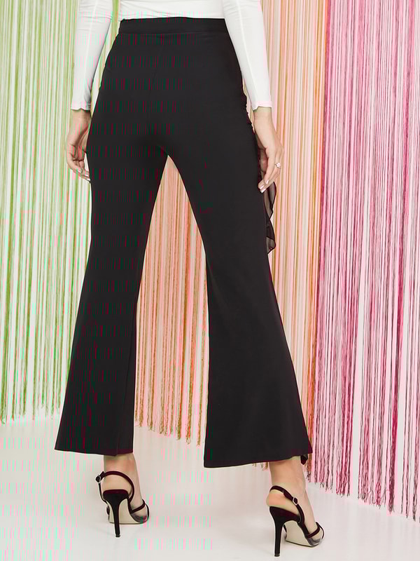 Frill flared trousers on sale