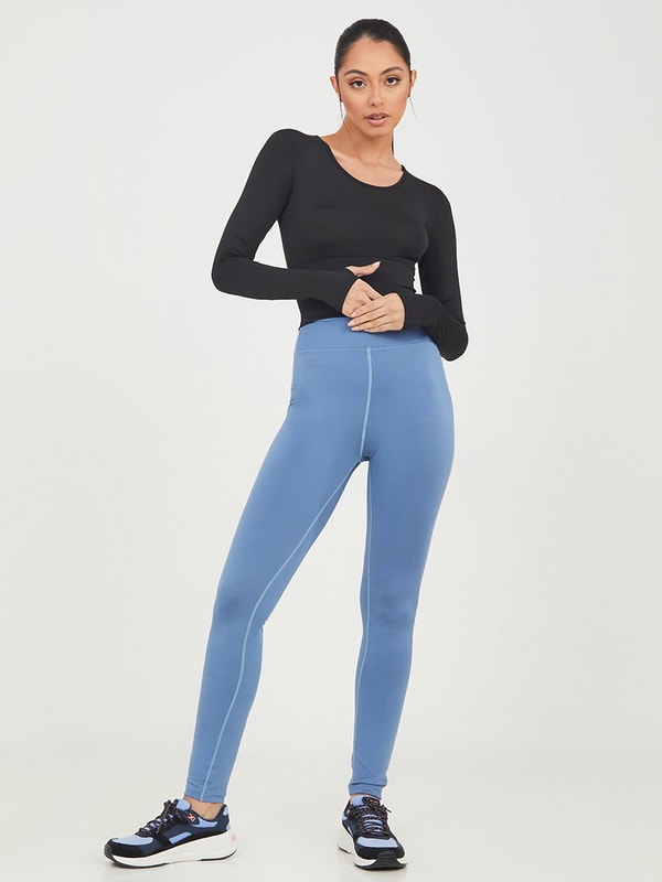 Extra Broad Waistband Stitch Detail 7/8 Leggings