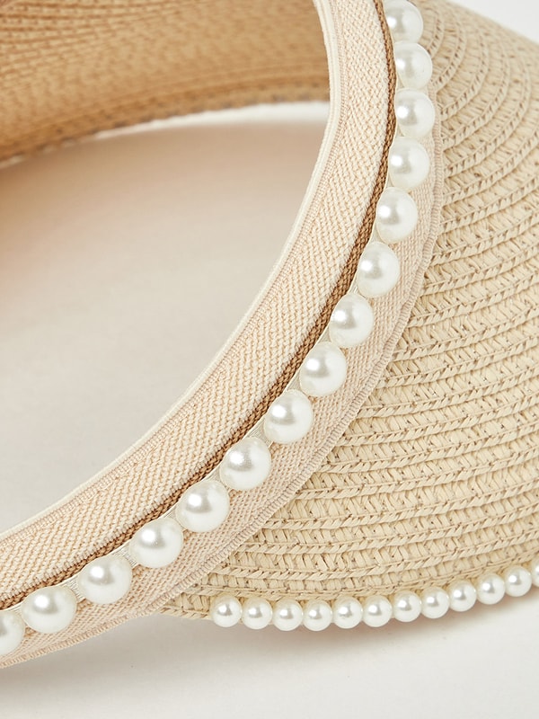 Pearl Decor Visor Hat Styli