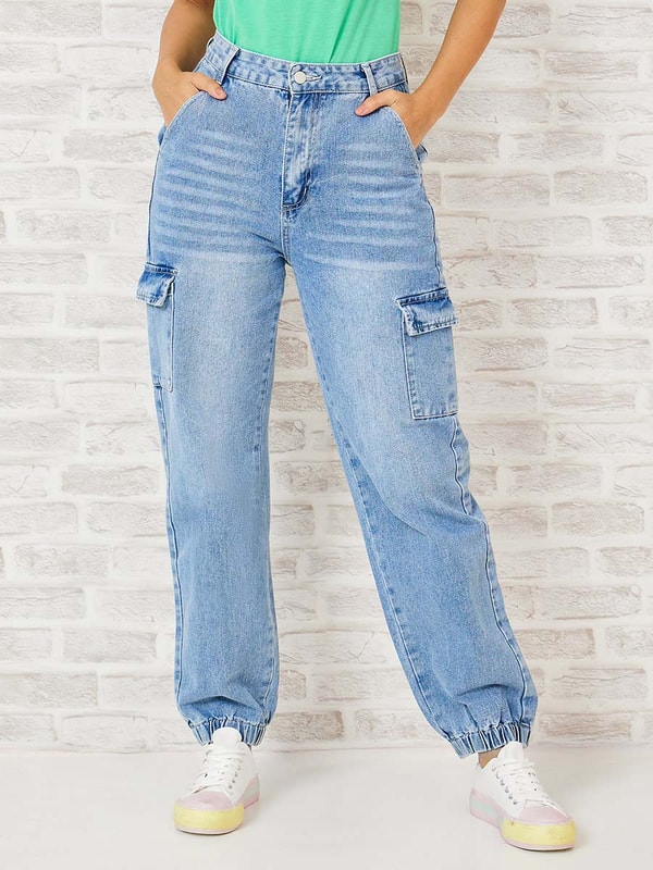 Cargo Pocket Detail Cuffed Jogger Jeans Styli